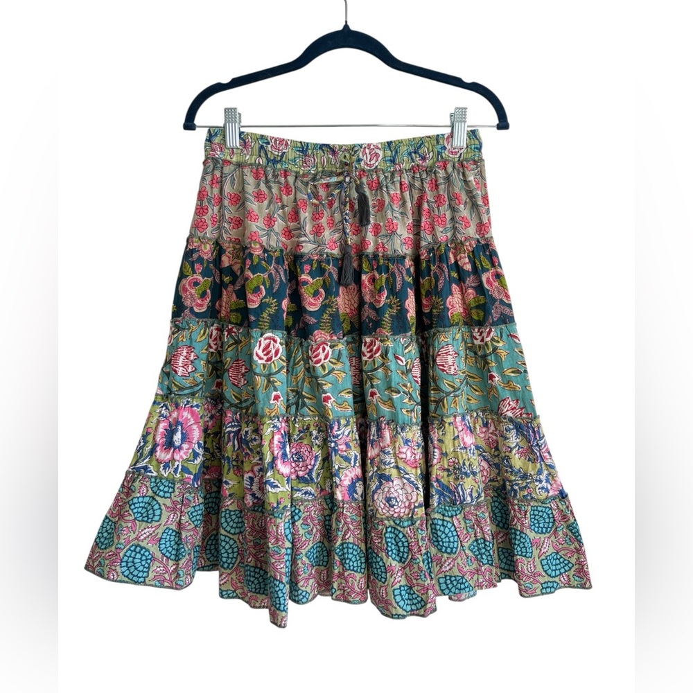 Vintage Karma Highway Patchwork Boho Skirt